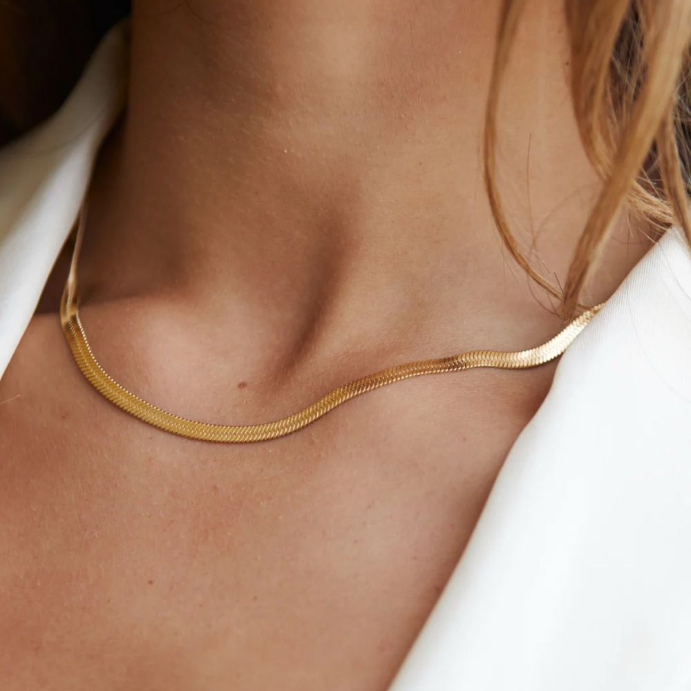Atolea Kauai Gold Herringbone Choker Necklace